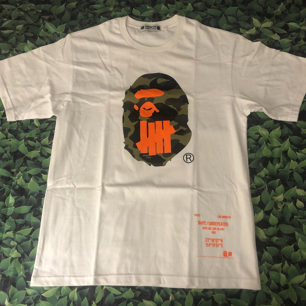 BAPE x Undefeated Sport Is War Ape Head Tee White